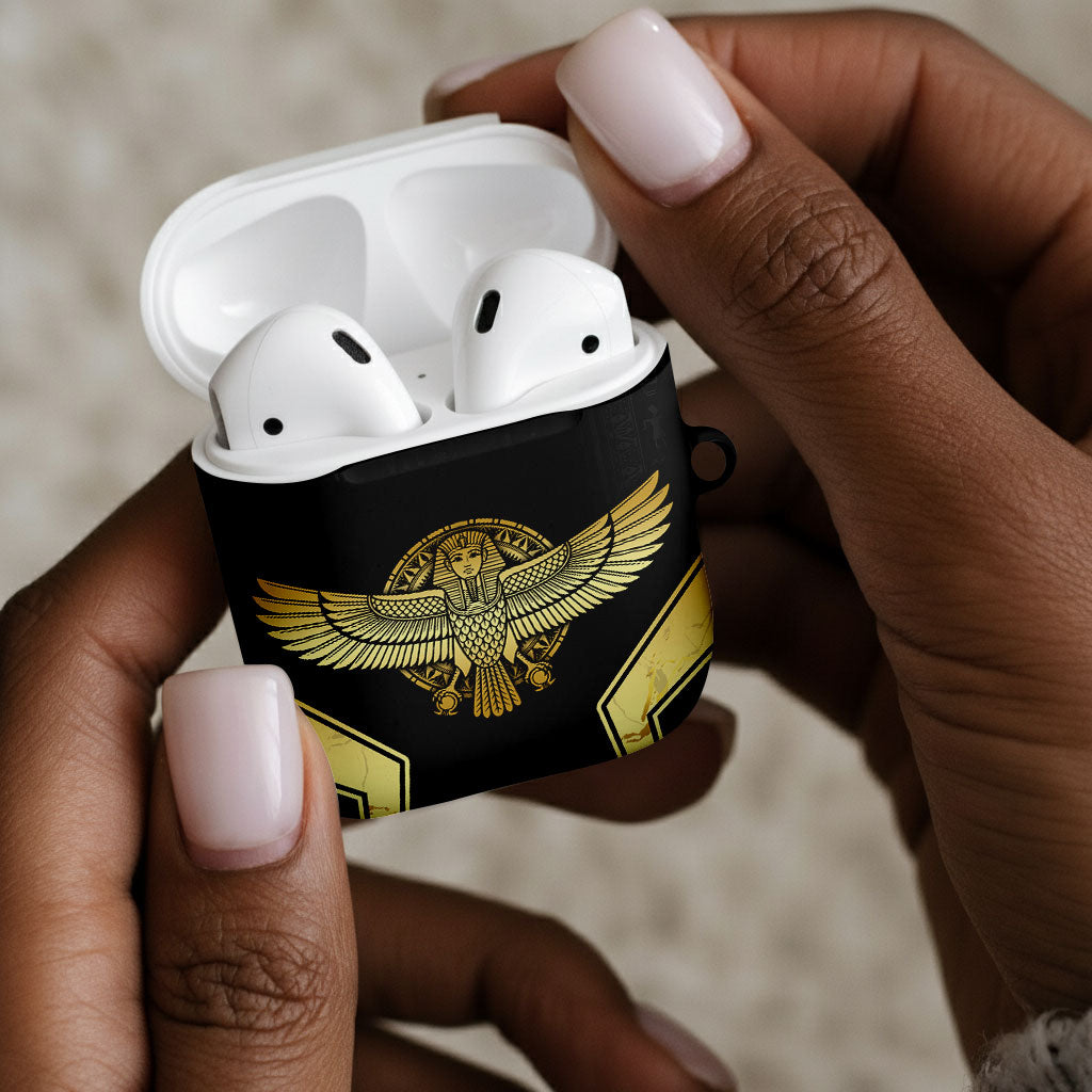 Egypt BA AirPods Case Winged Pharaoh Hieroglyphic Patterns