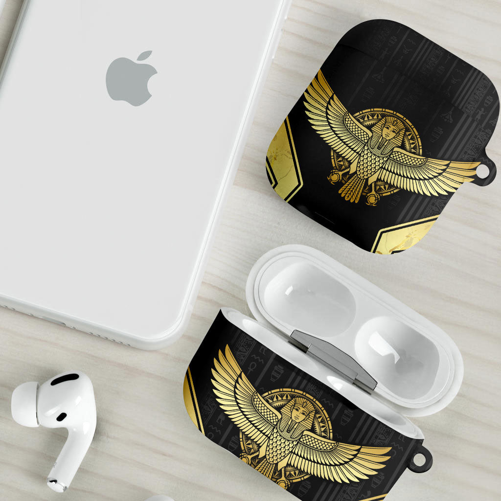 Egypt BA AirPods Case Winged Pharaoh Hieroglyphic Patterns