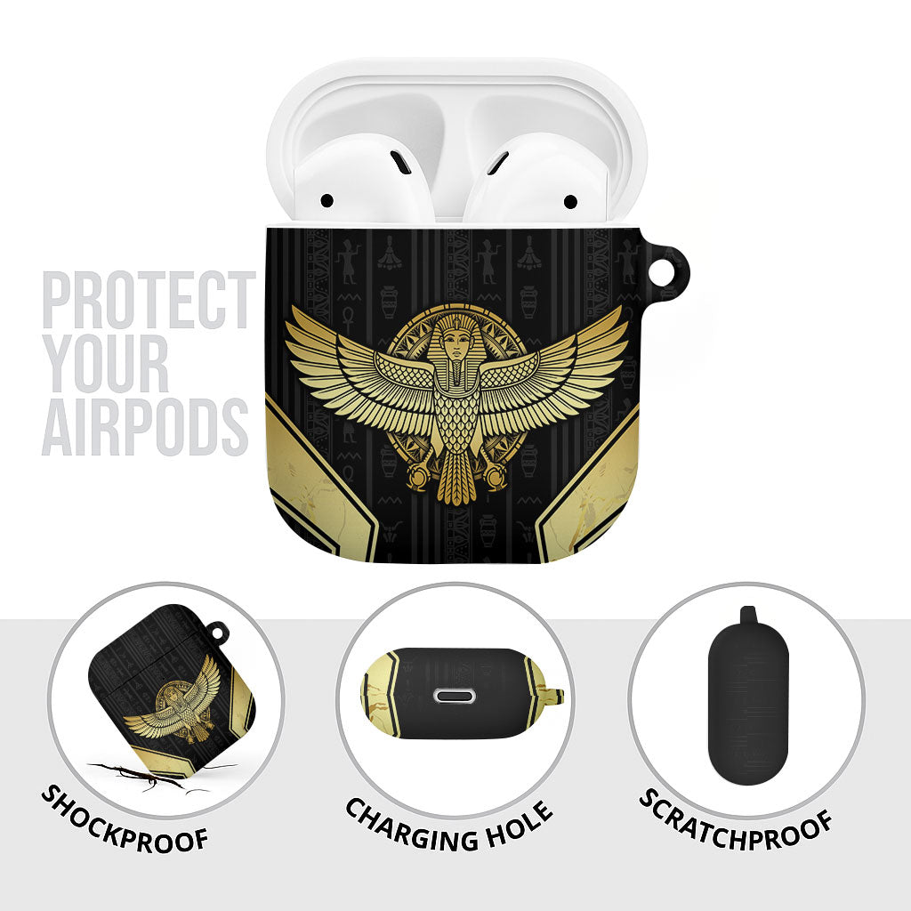Egypt BA AirPods Case Winged Pharaoh Hieroglyphic Patterns