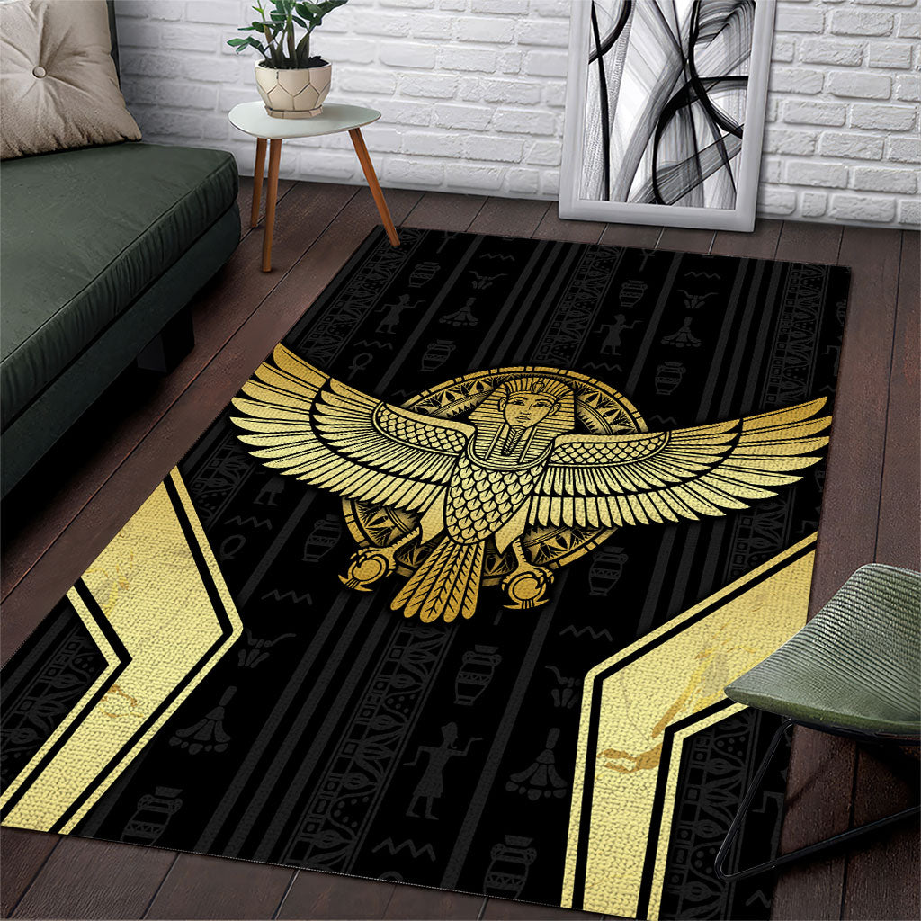 Egypt BA Area Rug Winged Pharaoh Hieroglyphic Patterns
