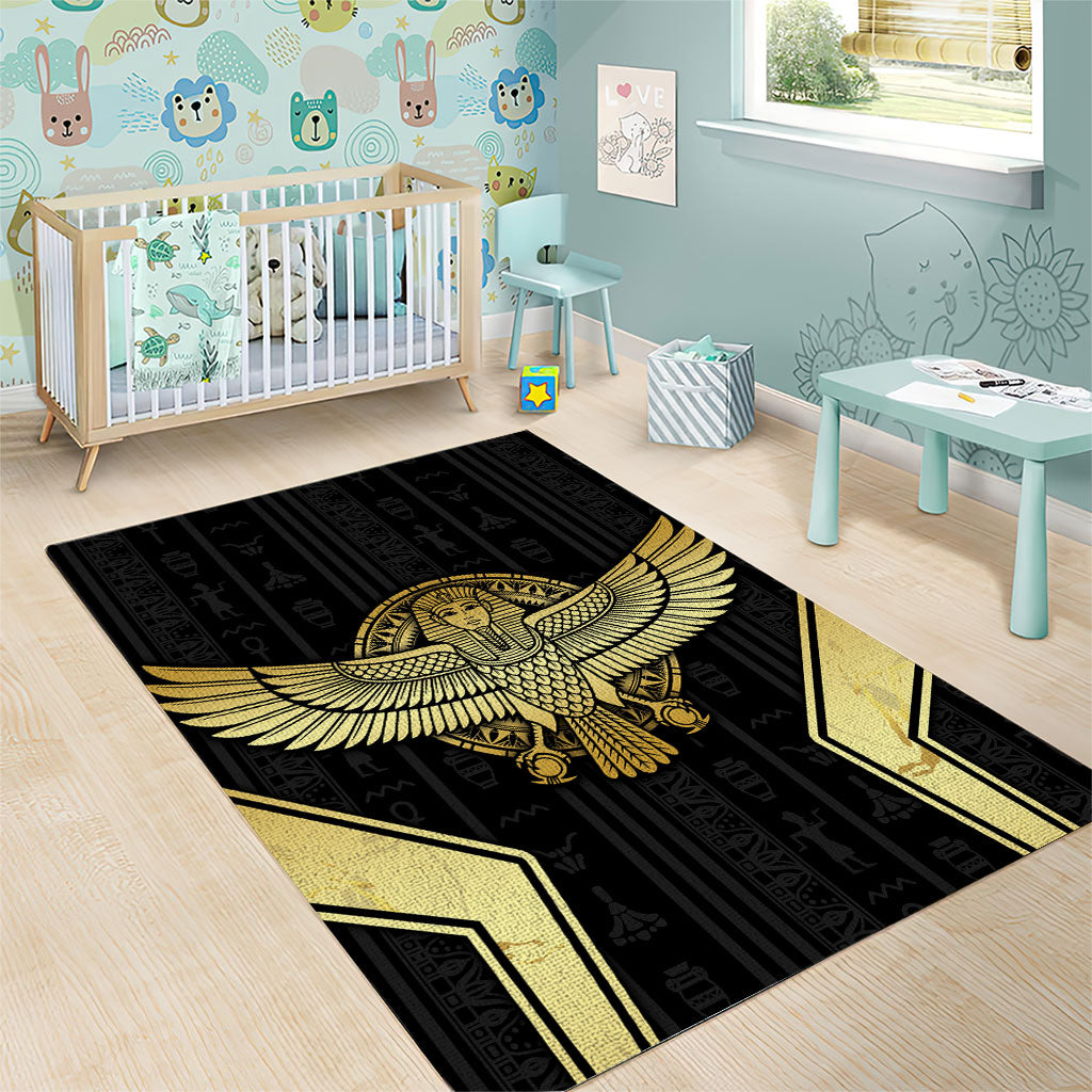 Egypt BA Area Rug Winged Pharaoh Hieroglyphic Patterns