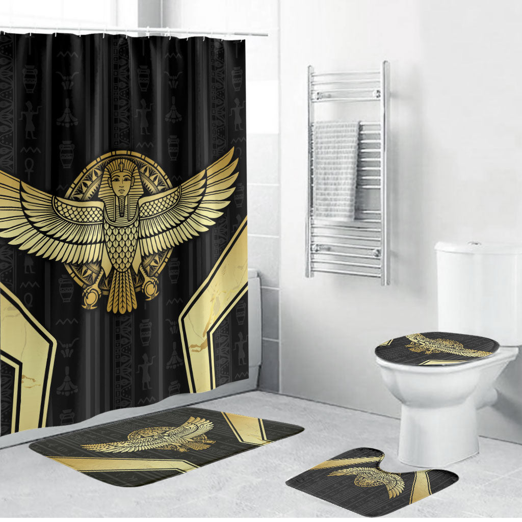 Egypt BA Bathroom Set Winged Pharaoh Hieroglyphic Patterns