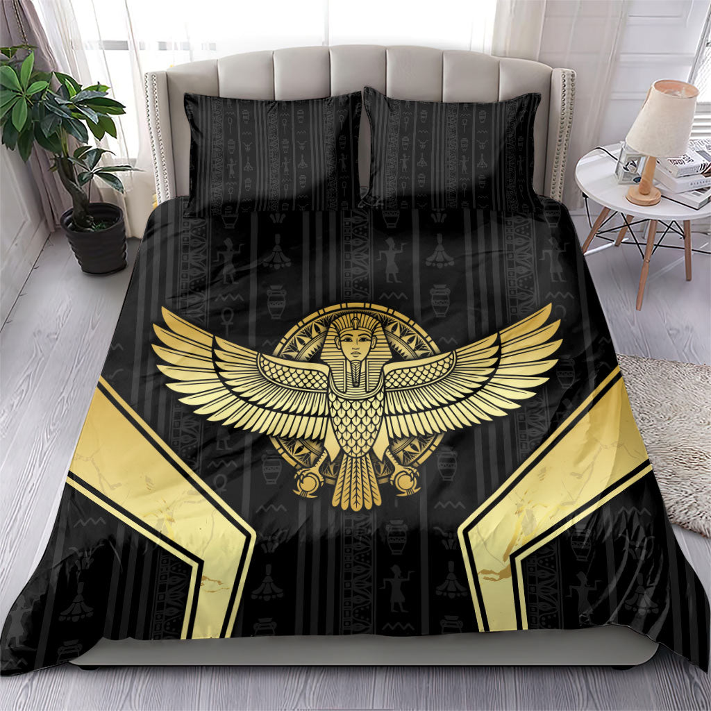 Egypt BA Bedding Set Winged Pharaoh Hieroglyphic Patterns