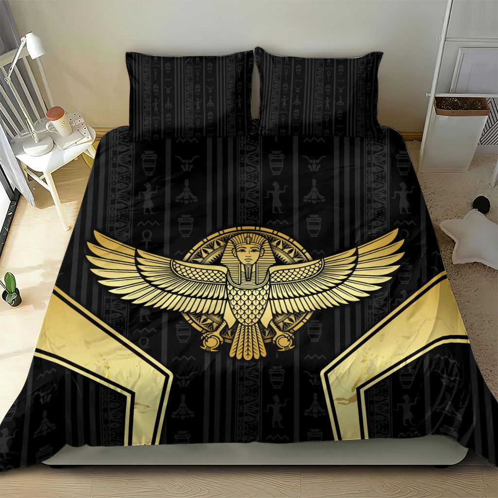Egypt BA Bedding Set Winged Pharaoh Hieroglyphic Patterns