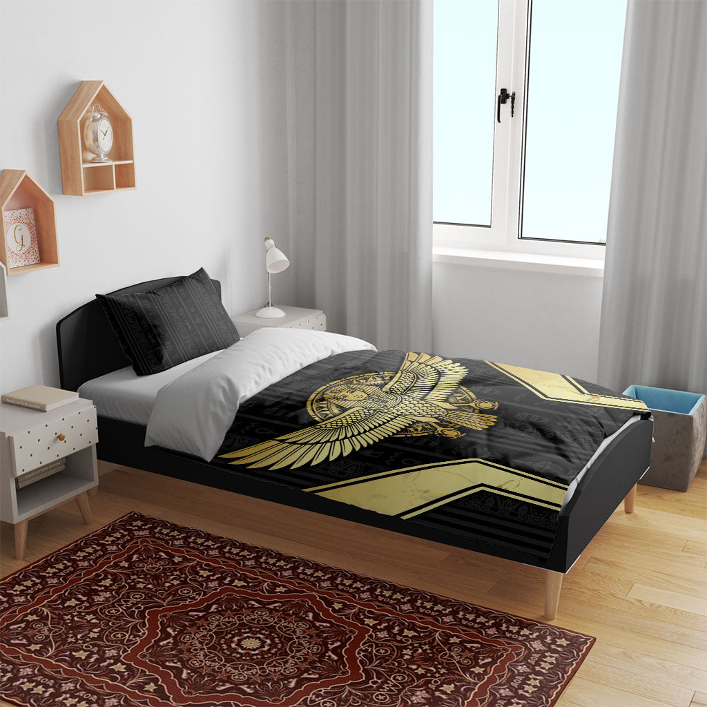 Egypt BA Bedding Set Winged Pharaoh Hieroglyphic Patterns