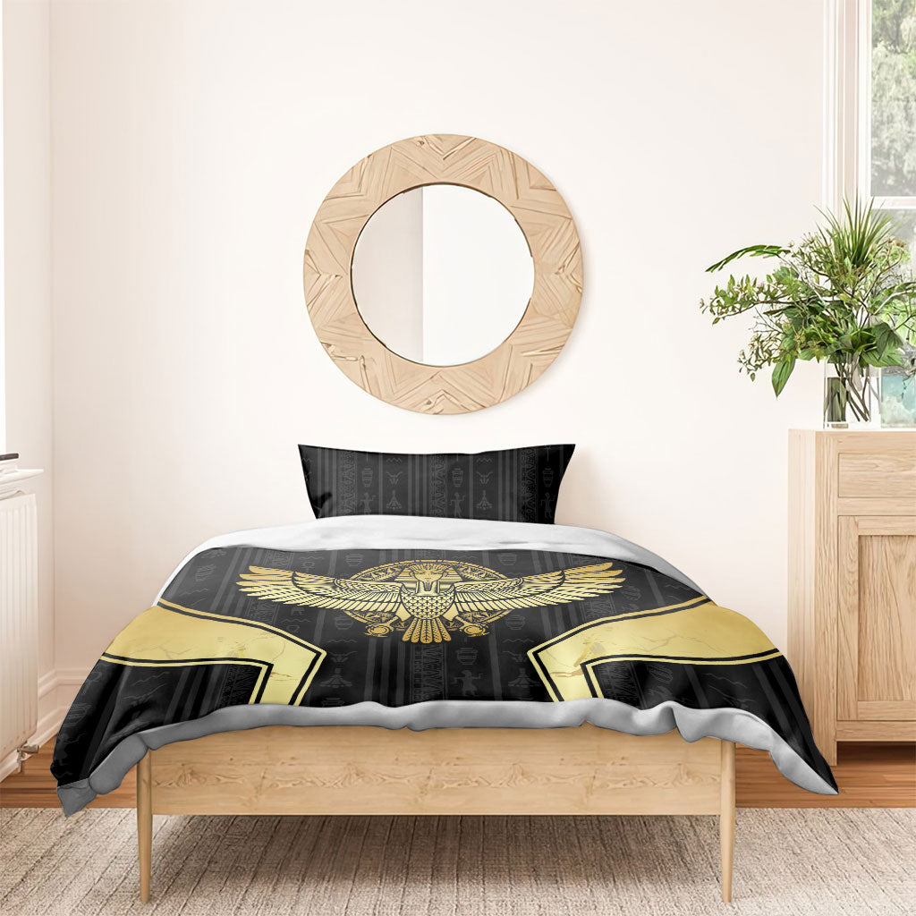Egypt BA Bedding Set Winged Pharaoh Hieroglyphic Patterns