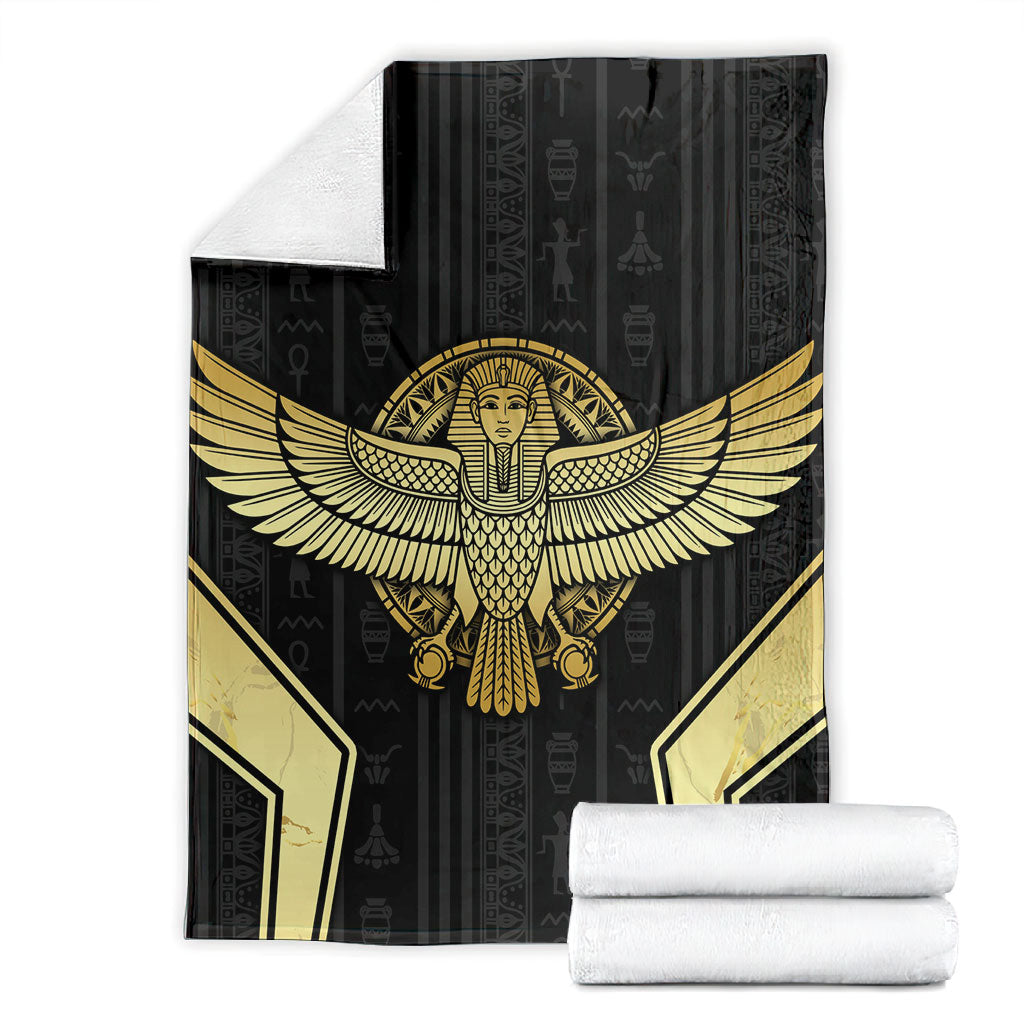 Egypt BA Blanket Winged Pharaoh Hieroglyphic Patterns