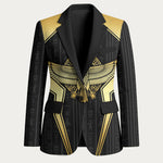 Egypt BA Blazer Winged Pharaoh Hieroglyphic Patterns
