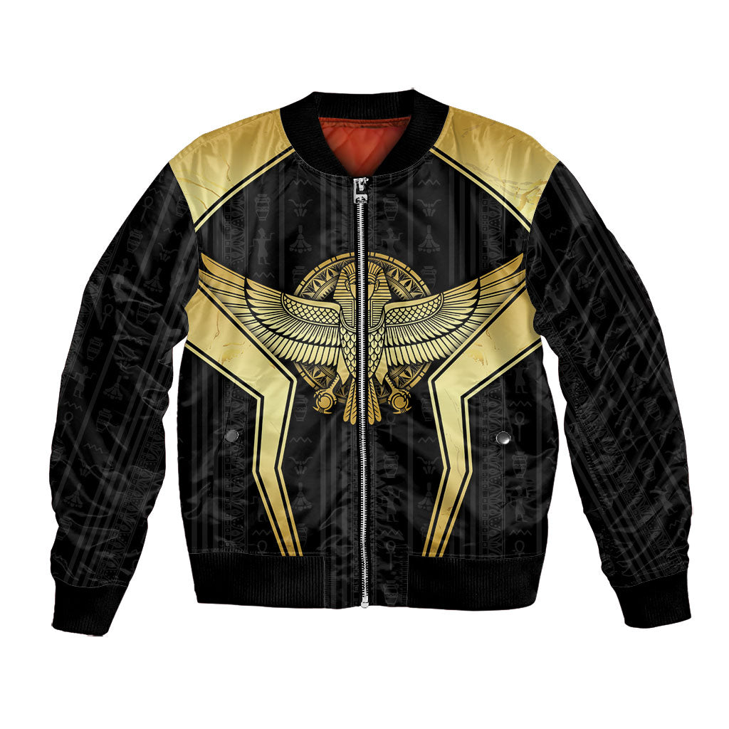 Egypt BA Bomber Jacket Winged Pharaoh Hieroglyphic Patterns