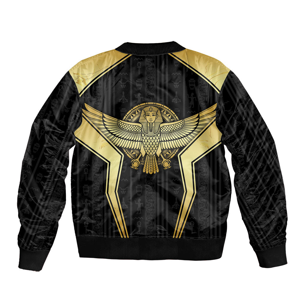Egypt BA Bomber Jacket Winged Pharaoh Hieroglyphic Patterns