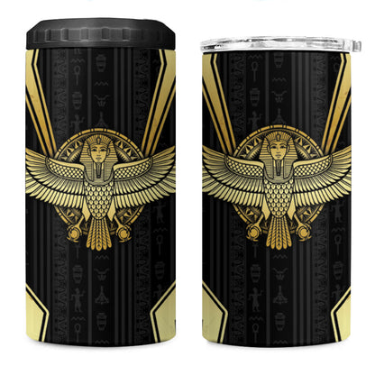 Egypt BA 4 in 1 Can Cooler Tumbler Winged Pharaoh Hieroglyphic Patterns