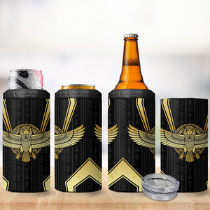 Egypt BA 4 in 1 Can Cooler Tumbler Winged Pharaoh Hieroglyphic Patterns