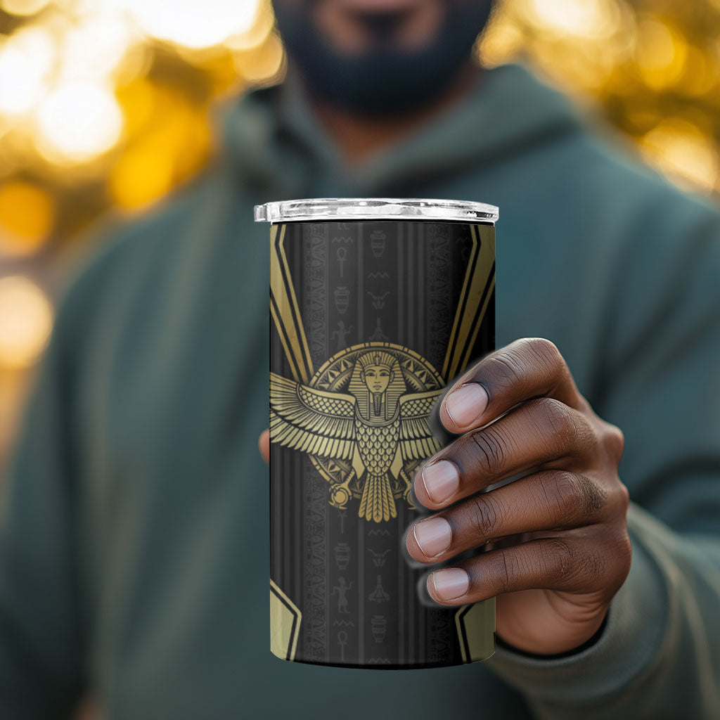 Egypt BA 4 in 1 Can Cooler Tumbler Winged Pharaoh Hieroglyphic Patterns