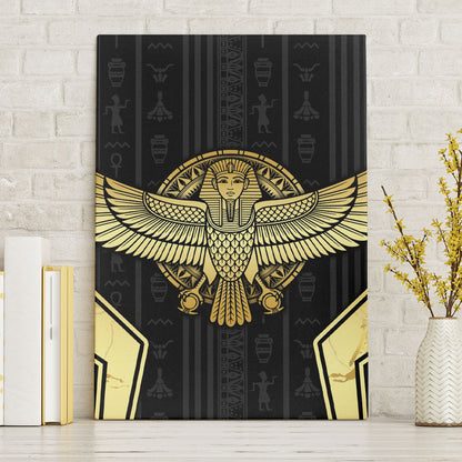 Egypt BA Canvas Wall Art Winged Pharaoh Hieroglyphic Patterns