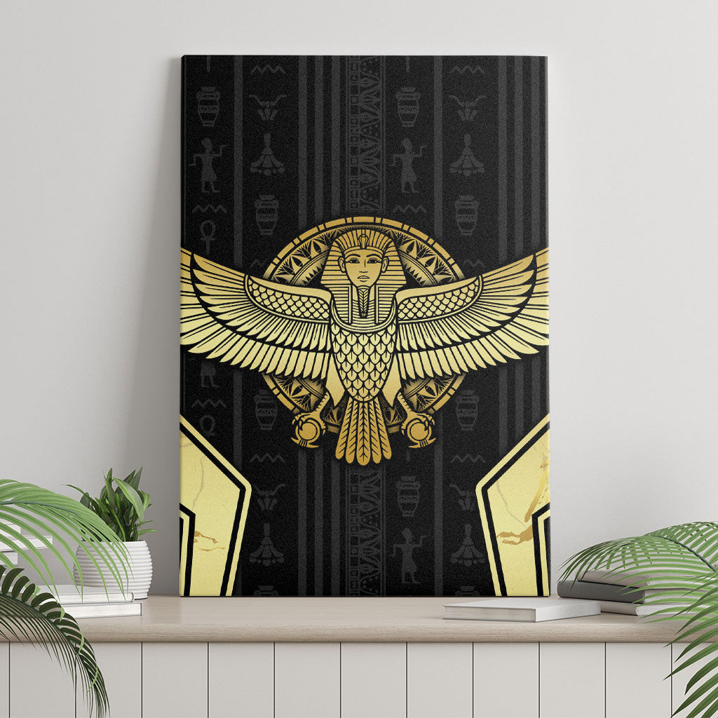 Egypt BA Canvas Wall Art Winged Pharaoh Hieroglyphic Patterns