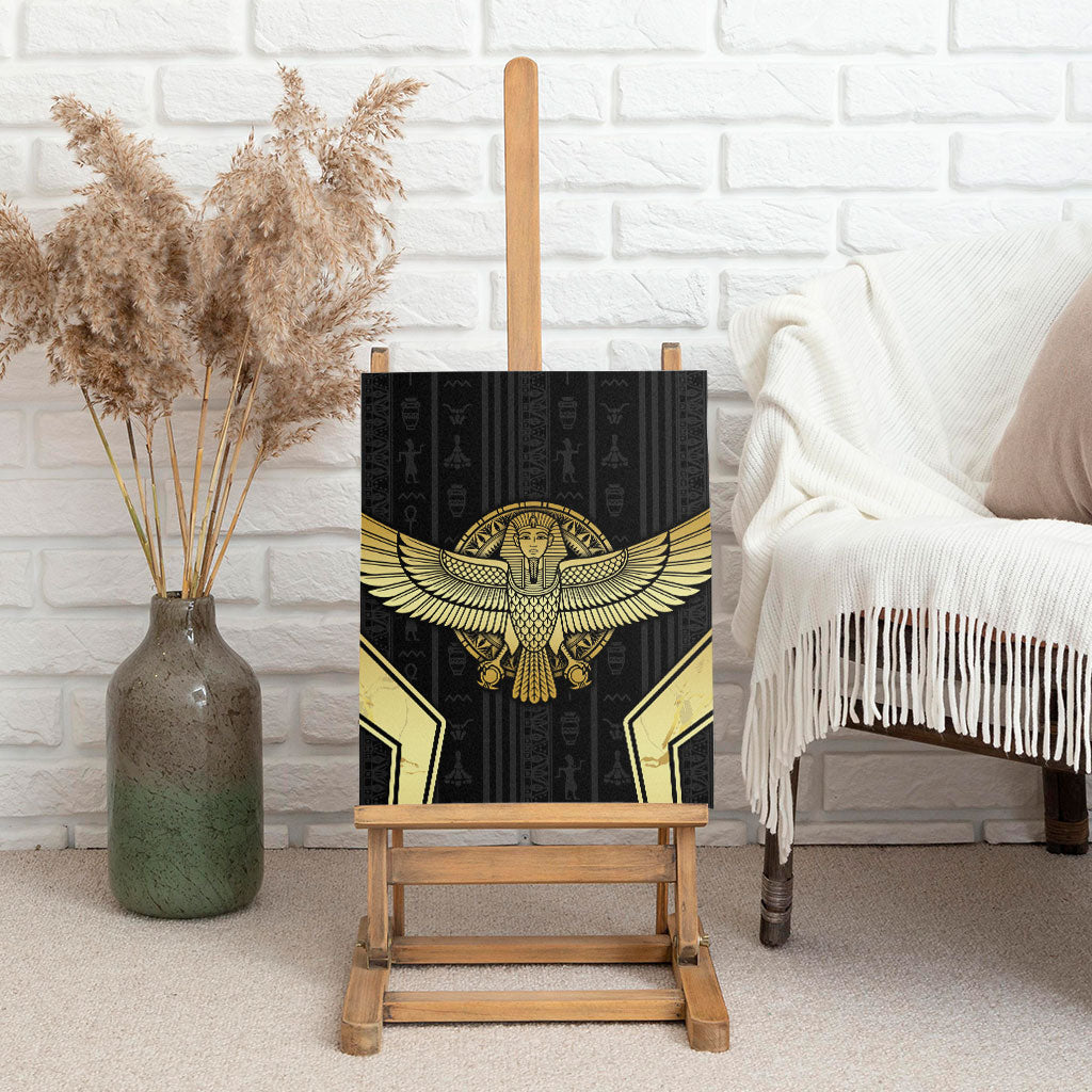 Egypt BA Canvas Wall Art Winged Pharaoh Hieroglyphic Patterns