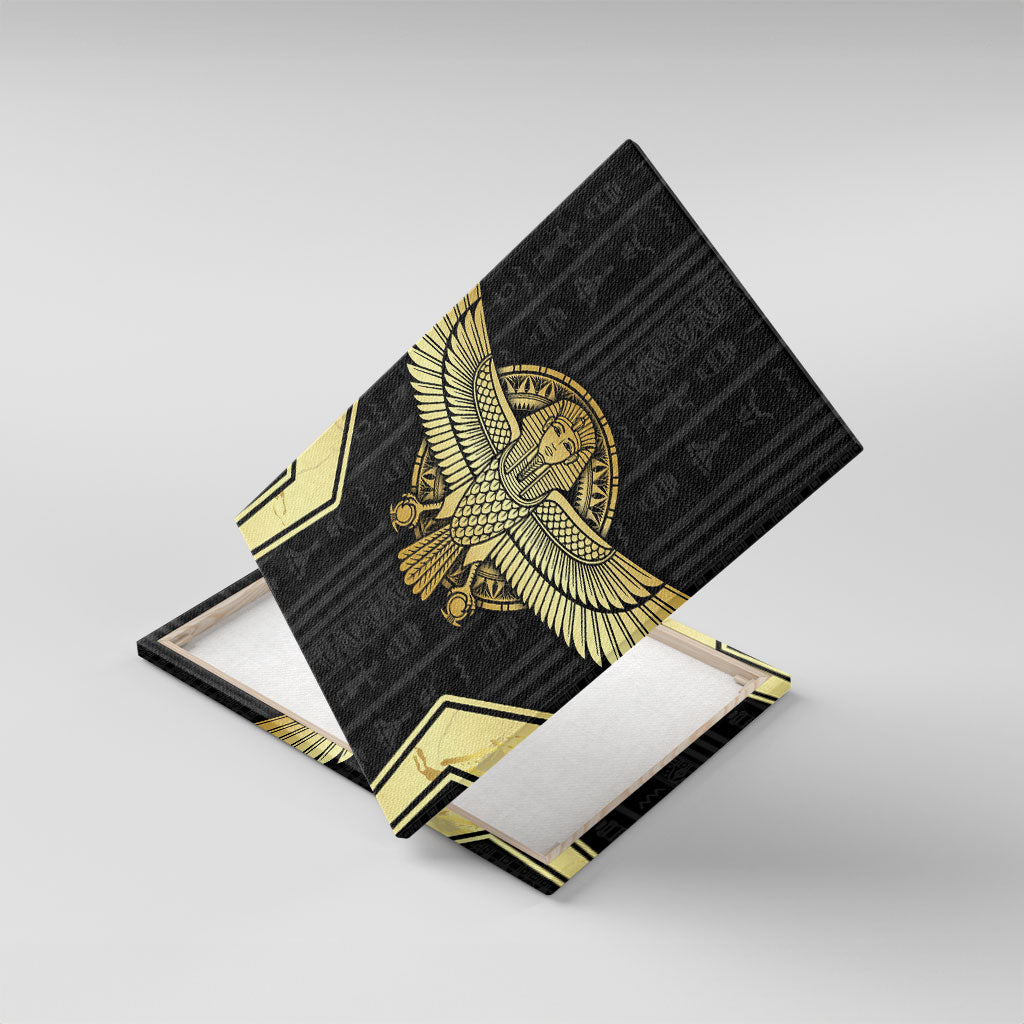 Egypt BA Canvas Wall Art Winged Pharaoh Hieroglyphic Patterns