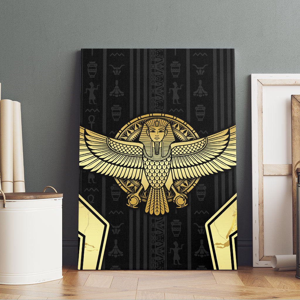 Egypt BA Canvas Wall Art Winged Pharaoh Hieroglyphic Patterns