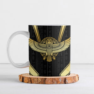 Egypt BA Ceramic Mug Winged Pharaoh Hieroglyphic Patterns