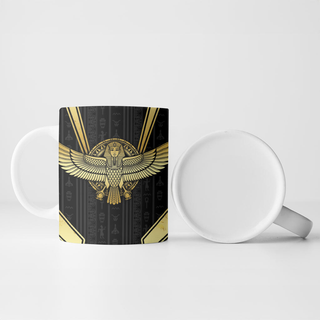 Egypt BA Ceramic Mug Winged Pharaoh Hieroglyphic Patterns