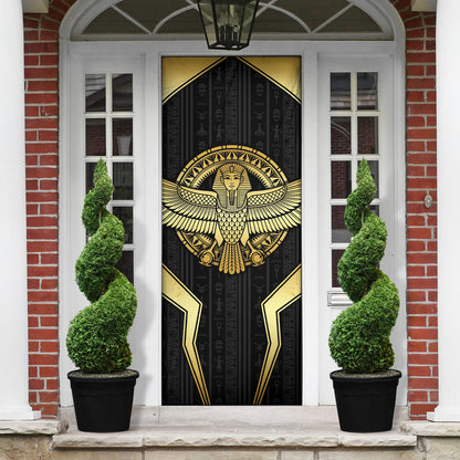 Egypt BA Door Cover Winged Pharaoh Hieroglyphic Patterns