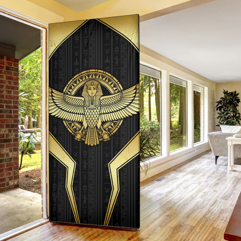 Egypt BA Door Cover Winged Pharaoh Hieroglyphic Patterns