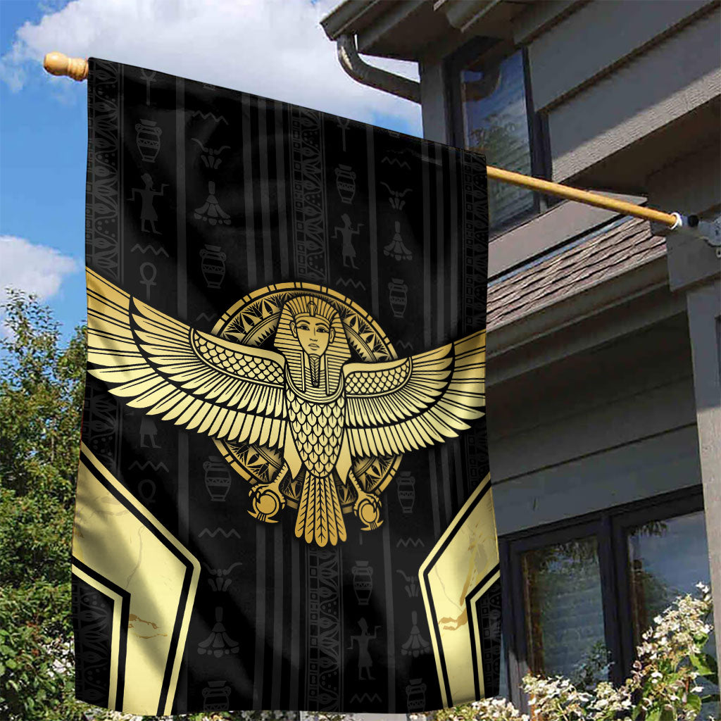 Egypt BA Garden Flag Winged Pharaoh Hieroglyphic Patterns