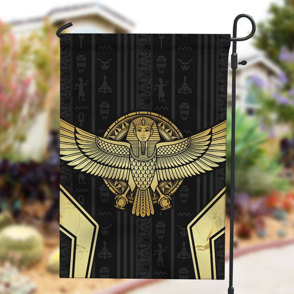 Egypt BA Garden Flag Winged Pharaoh Hieroglyphic Patterns