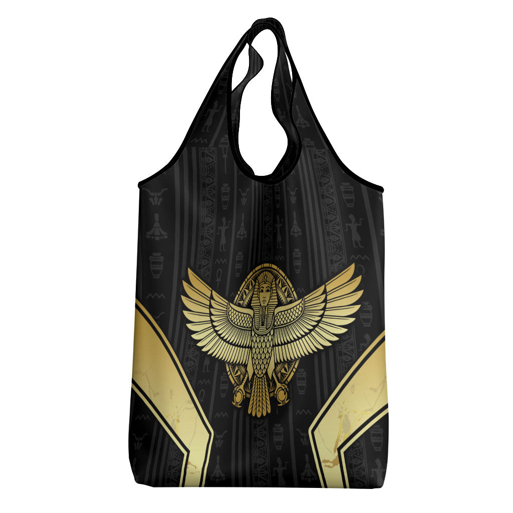 Egypt BA Grocery Bag Winged Pharaoh Hieroglyphic Patterns