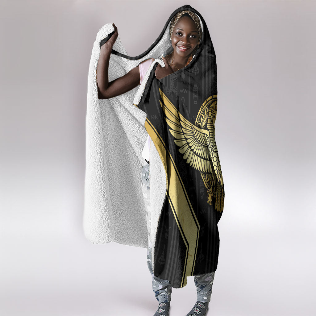 Egypt BA Hooded Blanket Winged Pharaoh Hieroglyphic Patterns