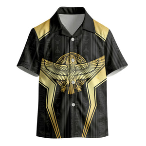 Egypt BA Kid Hawaiian Shirt Winged Pharaoh Hieroglyphic Patterns