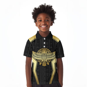 Egypt BA Kid Polo Shirt Winged Pharaoh Hieroglyphic Patterns