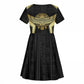 Egypt BA Kid Short Sleeve Dress Winged Pharaoh Hieroglyphic Patterns
