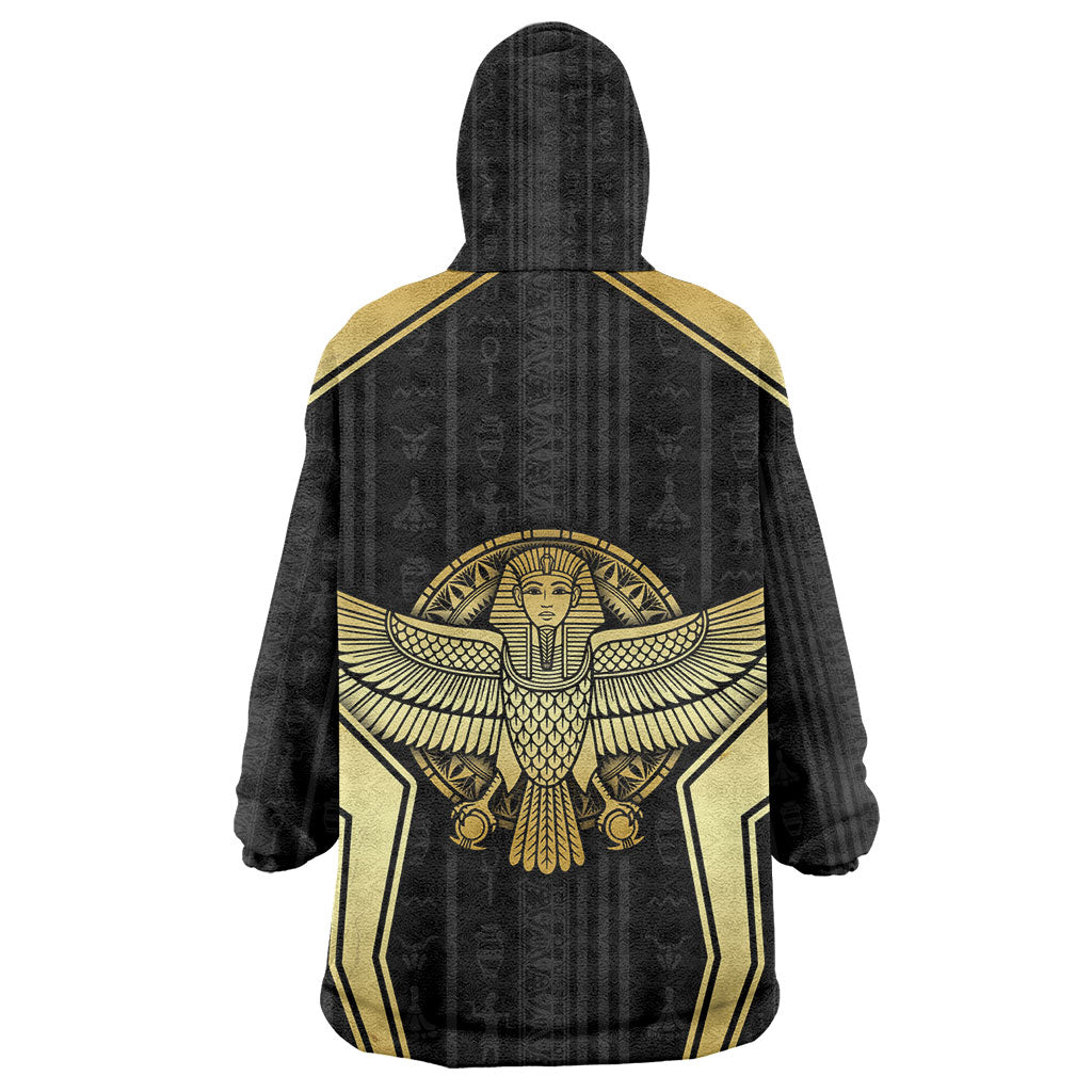 Egypt BA Kid Wearable Blanket Hoodie Winged Pharaoh Hieroglyphic Patterns