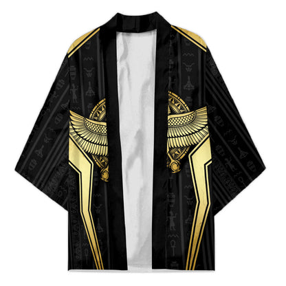 Egypt BA Kimono Winged Pharaoh Hieroglyphic Patterns