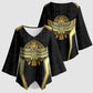 Egypt BA Kimono Sleeve Blouse Winged Pharaoh Hieroglyphic Patterns