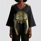 Egypt BA Kimono Sleeve Blouse Winged Pharaoh Hieroglyphic Patterns