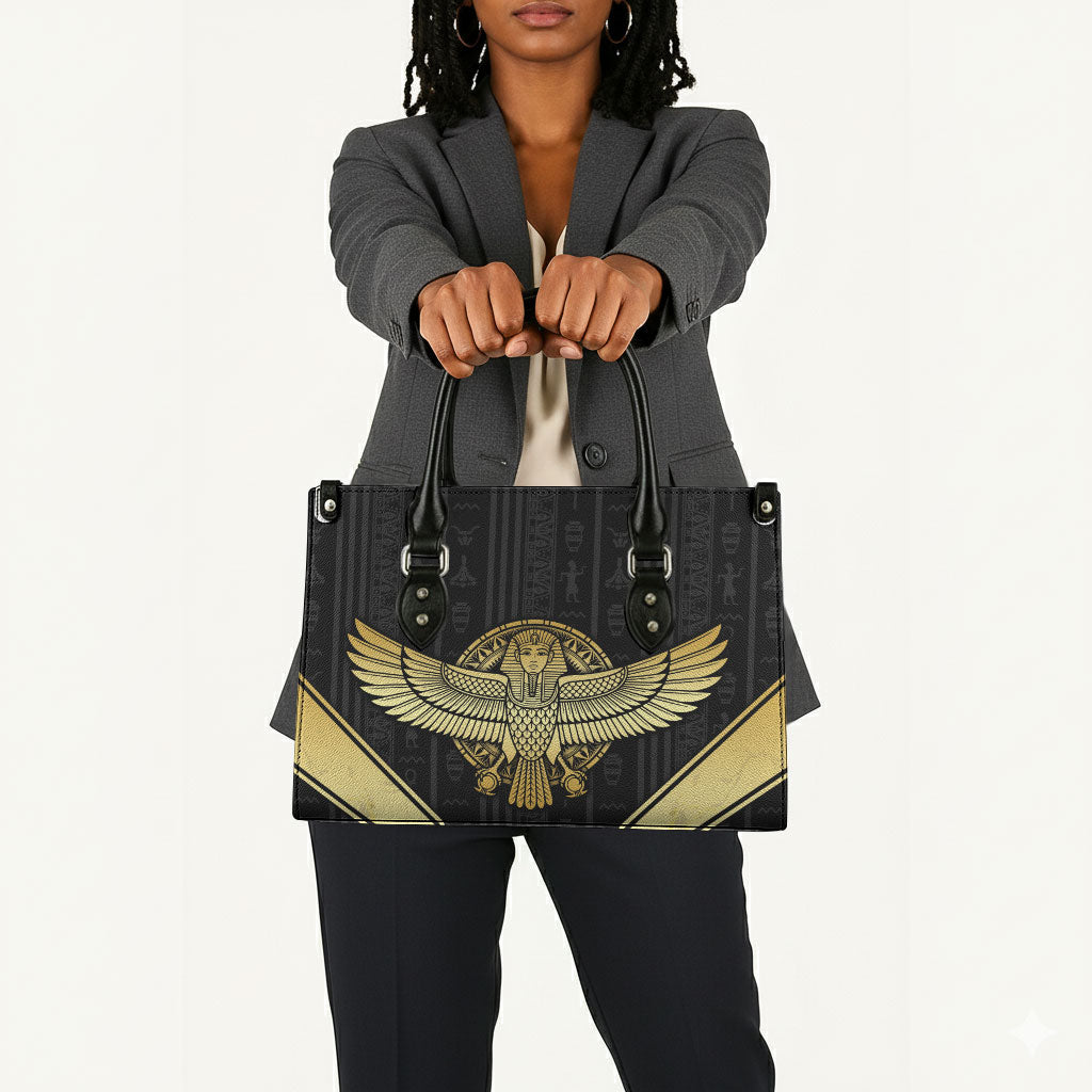 Egypt BA Leather Bag Winged Pharaoh Hieroglyphic Patterns