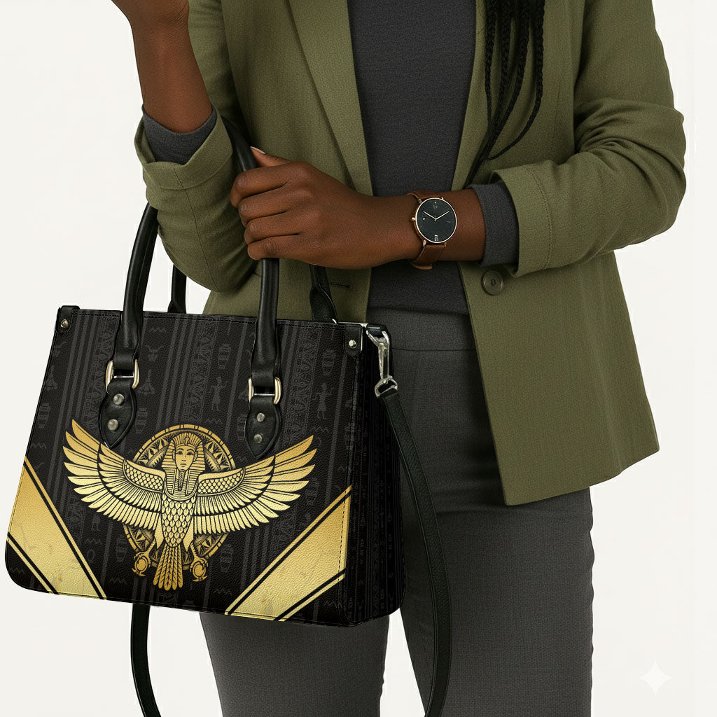 Egypt BA Leather Bag Winged Pharaoh Hieroglyphic Patterns