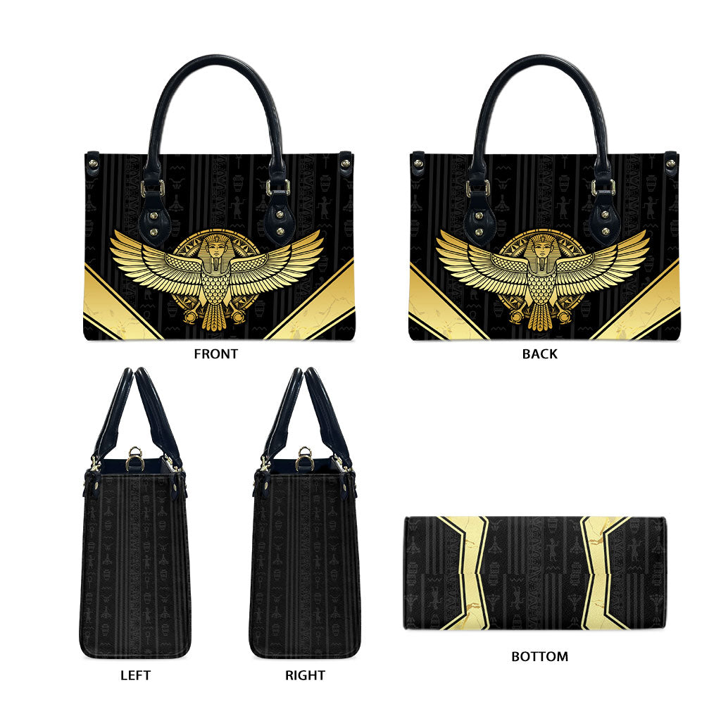Egypt BA Leather Bag Winged Pharaoh Hieroglyphic Patterns