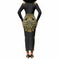 Egypt BA Long Sleeve Bodycon Dress Winged Pharaoh Hieroglyphic Patterns