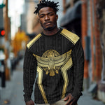 Egypt BA Long Sleeve Shirt Winged Pharaoh Hieroglyphic Patterns