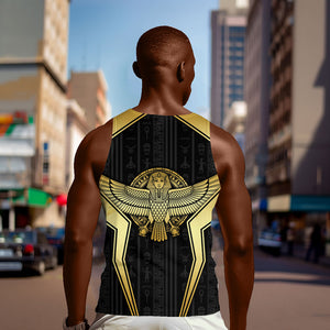Egypt BA Men Tank Top Winged Pharaoh Hieroglyphic Patterns