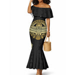Egypt BA Mermaid Dress Winged Pharaoh Hieroglyphic Patterns