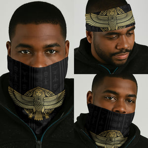 Egypt BA Neck Gaiter Winged Pharaoh Hieroglyphic Patterns
