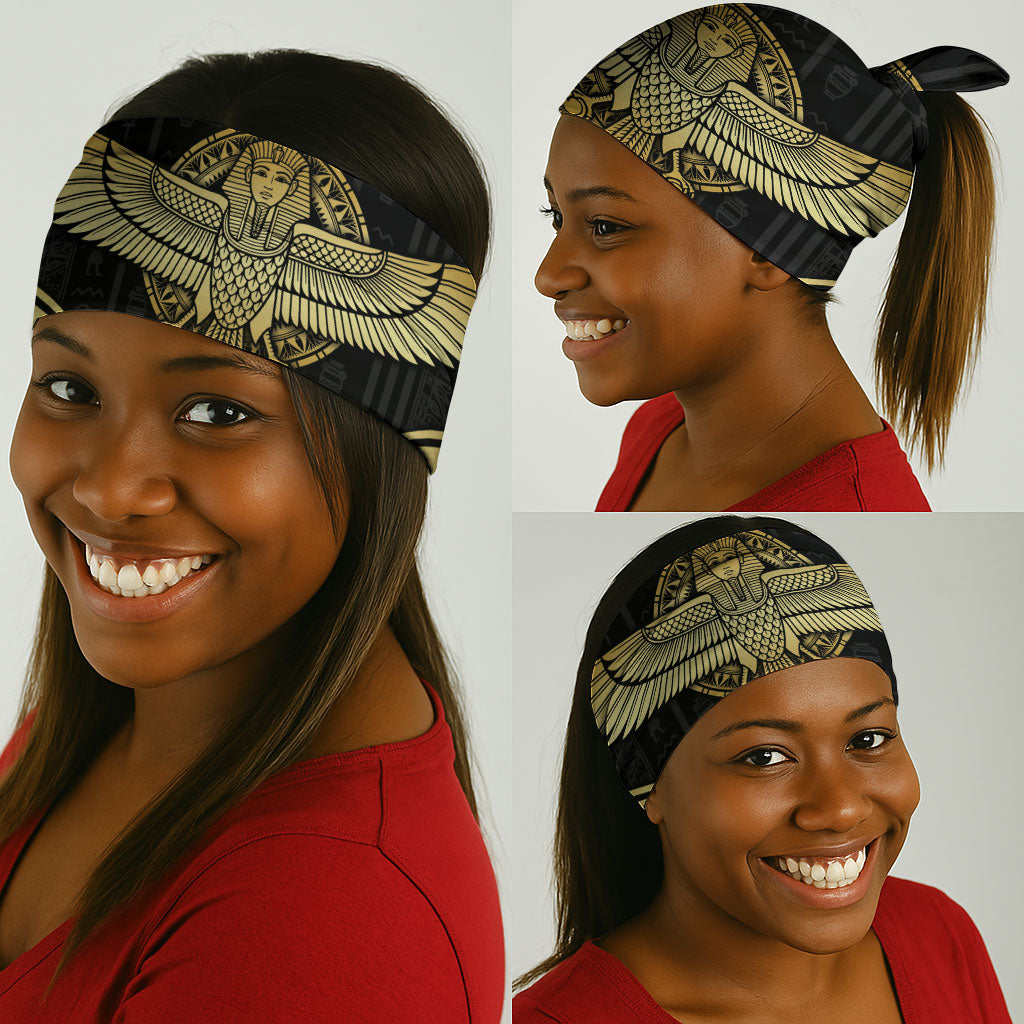 Egypt BA Neck Gaiter Winged Pharaoh Hieroglyphic Patterns