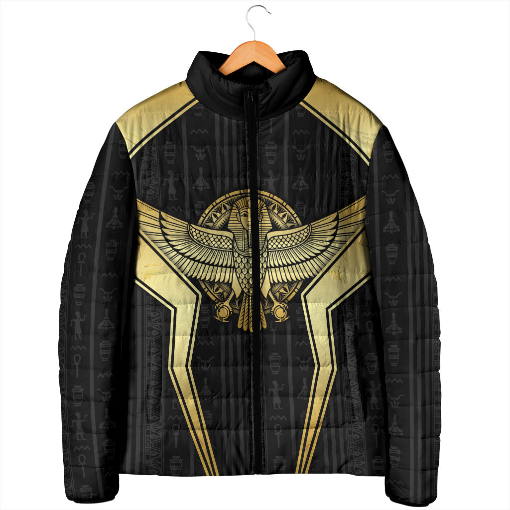 Egypt BA Padded Jacket Winged Pharaoh Hieroglyphic Patterns