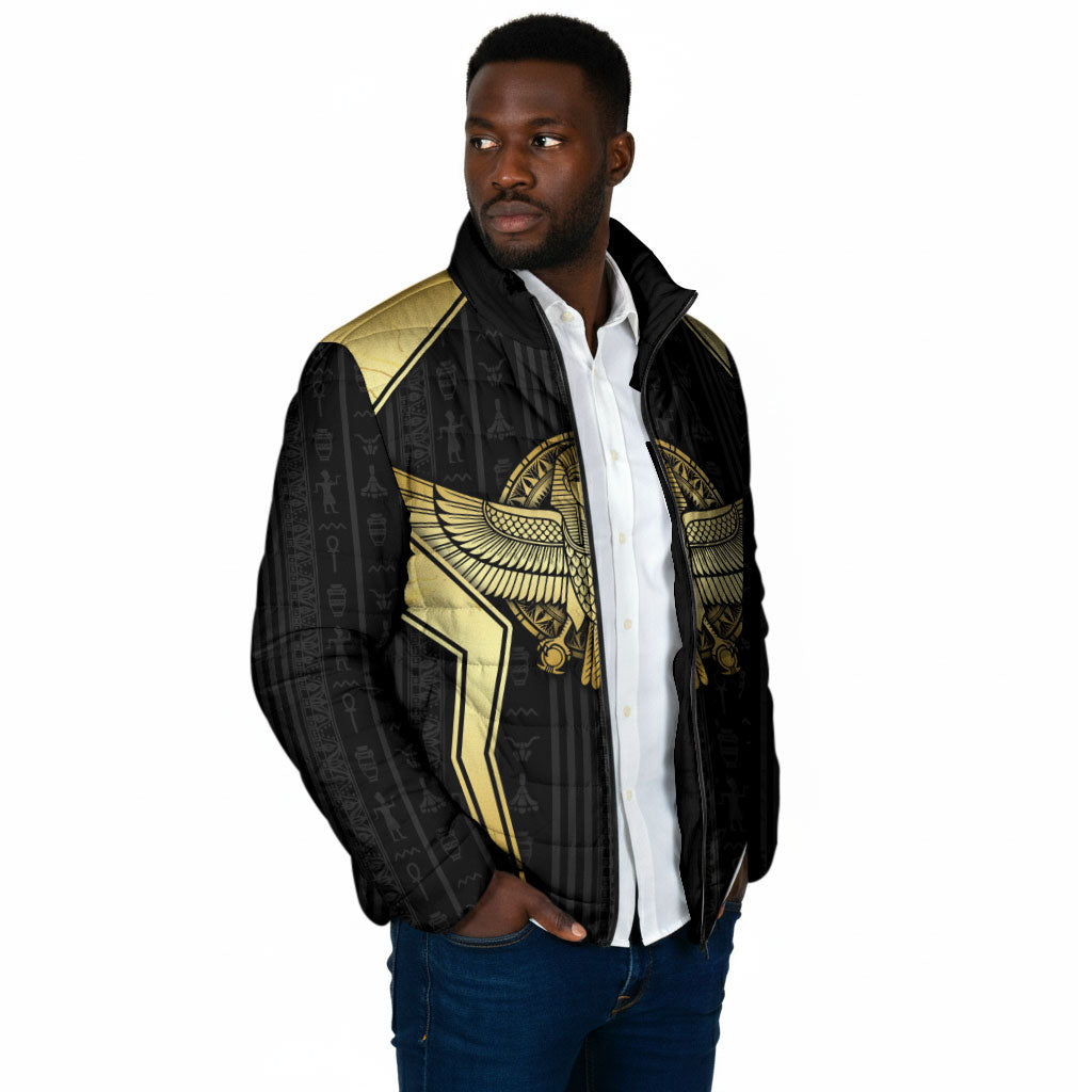 Egypt BA Padded Jacket Winged Pharaoh Hieroglyphic Patterns