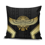 Egypt BA Pillow Cover Winged Pharaoh Hieroglyphic Patterns