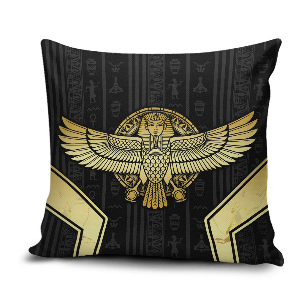 Egypt BA Pillow Cover Winged Pharaoh Hieroglyphic Patterns